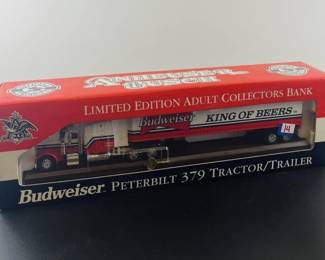 Anheuser Busch "King of Beers" 379 Peterbilt tractor Trailer Collector Bank