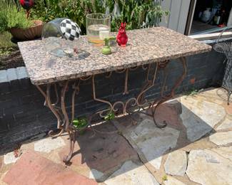 Metal and Marble patio table