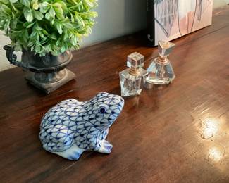 Crystal perfume bottles ,. Unmarked, frog