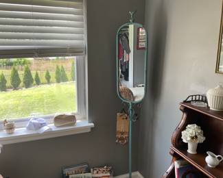Unique tall, metal mirror, 
