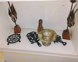 trivets and mid century items