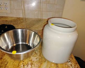 DOG BOWL AND CROCK