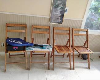 WOODEN FOLDING CHAIRS THEIR ARE 5