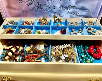 Lots of vintage costume jewelry