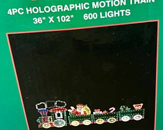 Holographic motion train lighted set.  