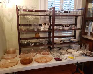PINK DEPRESSION GLASS, CRYSTAL, GLASSWARE & LENOX CHINA