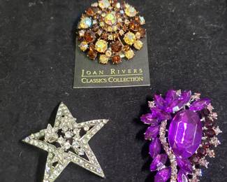 VINTAGE BROOCHES & JOAN RIVERS PIN
