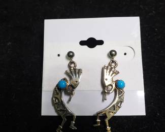 STERLING SILVER KOKOPELLI EARRINGS