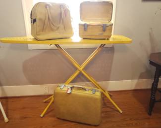 VINTAGE AMERICAN TOURISTER LUGGAGE SET AND IRONING BOARD