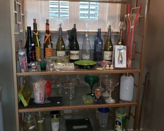 WINE BOTTLE LAMPS, BARWARE & GLASSES