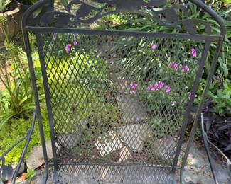 Vintage Russell Woodard Peony Flower Wrought Iron Chairs