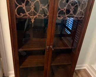 Victorian Antique Leaded Glass Book Case/ Display Cabinet