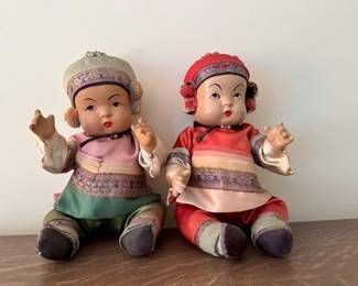 Composition Chinese dolls c.1930's