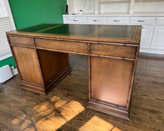 Sligh faux bamboo leather top desk