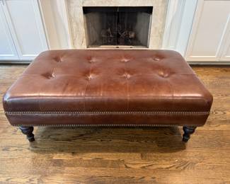 Leather ottoman 