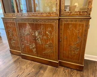 Vintage Chinoiserie lighted cabinet