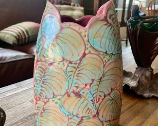 Vintage Studio Art Pottery Ceramic Vase signed by HAHN