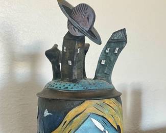 DAVID STABLEY STUDIO ART POTTERY COVERED JAR