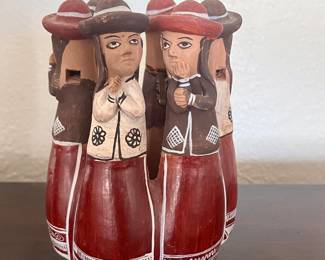 Vintage Handcrafted Latin America Peru Folk Pottery Figural Terracotta