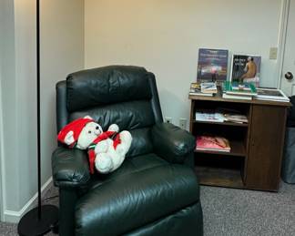 BarcaLounger Swivel Recliner • Floor Lamp • Antique Cabinet
