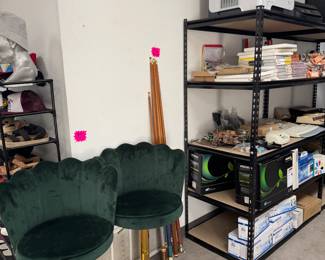 Stools and pool sticks