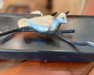 Jan Barboglio bird trinket box/napkin holder