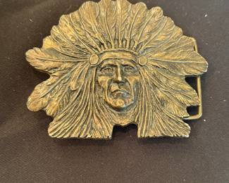 Indian chief belt buckle