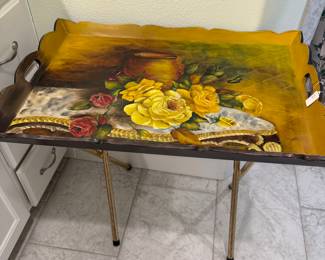 Handpainted Tray with stand