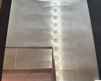 Dan Flavin signed exhibition poster, rice university 1972