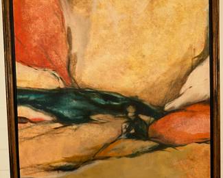 Early Ron Hoover acrylic on canvas, who exhibited at MFAH