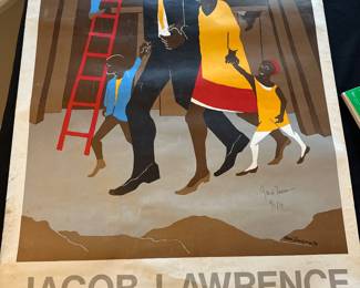 Jacob Lawrence signed poster
