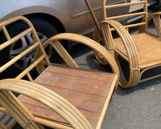 Pair of bamboo chairs