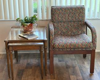 Nesting Table and Upholstered Chair