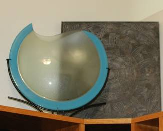 Art Glass Vase and Metal Art