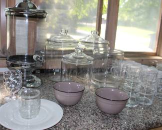 Ice Tea or Drink Holder, Canisters, Glasses, Bowls