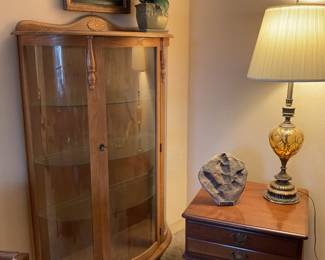 Half moon curio cabinet