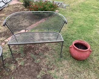 wrought iron bench-37x29