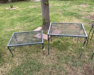 wrought iron side tables- 24x18x20  &. 18x24x13