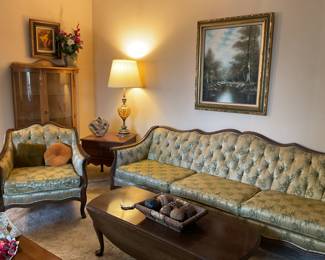 Beautiful French style sofa and matching chair