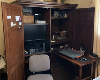 large cabinet turns into desk