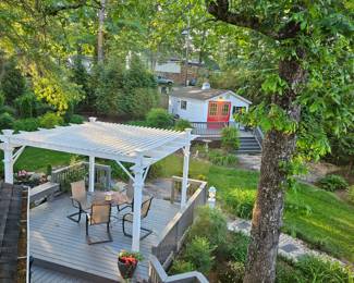 outdoor furniture and grill