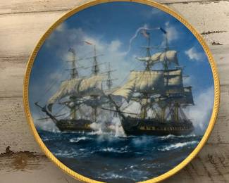 Hamilton Collection U.S.S. Constitution Collector Plate by Roy Cross – 1993 Call to Adventure Series