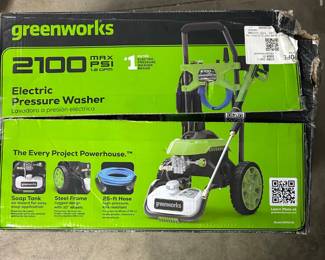 Greenworks 2100 PSI Electric Pressure Washer – 1.2 GPM, Steel Frame, 25-ft Hose GPW2100