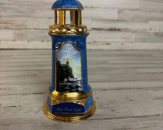 Vintage Thomas Kinkade Split Rock Porcelain Lighthouse tea light holder 2004