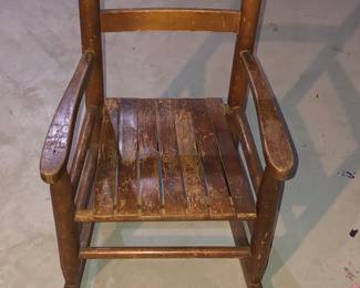 Antique Wood Child Rocker