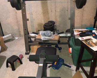 Workout bench with weights