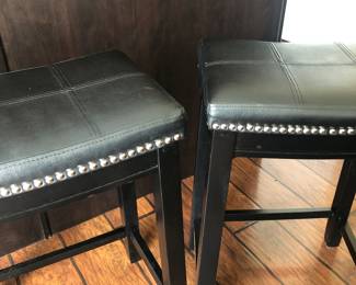 2 black bar stool set $40