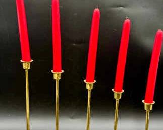 (5) Brass Candlestick Holders