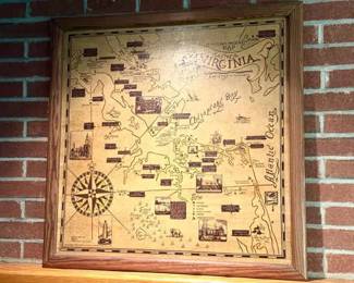 Limited Edition Hand Cut Plate Map Of Virginia