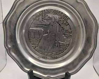 1992 Moravian College Metal Plate — Wilton Mount Joy Pennsylvania
